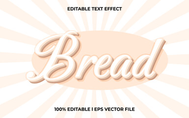 Bread 3d text effect and editable text, template 3d style use for food  tittle