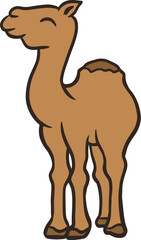 Islamic Animal Camel Flat Hand Drawn Illustration