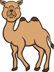 Islamic Animal Camel Flat Hand Drawn Illustration