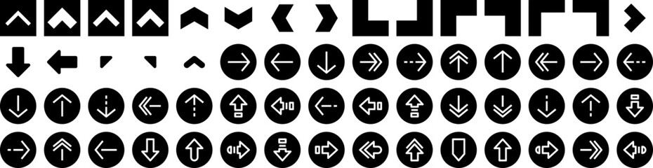 Set Of Chevron Icons Isolated Silhouette Solid Icon With Illustration, Design, Pattern, Arrow, Vector, Background, Chevron Infographic Simple Vector Illustration Logo