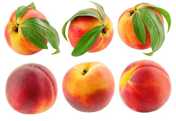 Peach, Nectarine, isolated on white background, full depth of field