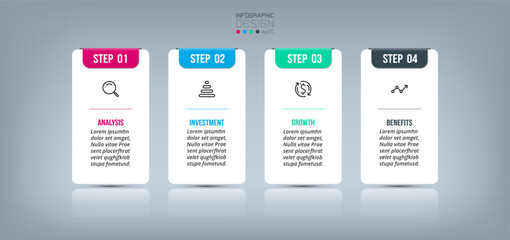 Infographic template business concept with step.
