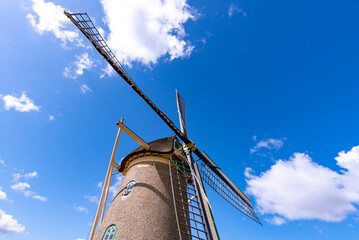 Windmills at the Unesco heritage site in Kinderdijk in Holland