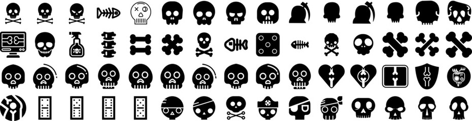 Set Of Bones Icons Isolated Silhouette Solid Icon With Vector, Symbol, Illustration, Icon, Anatomy, Bone, Skeleton Infographic Simple Vector Illustration Logo