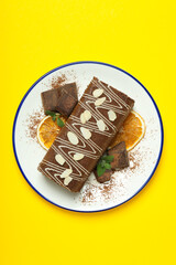 Concept of delicious sweet food - cake roll