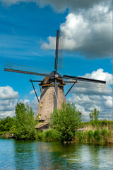 Windmills at the Unesco heritage site in Kinderdijk in Holland