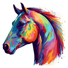 horse watercolor painted