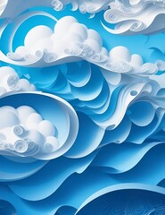 clouds quilled paper