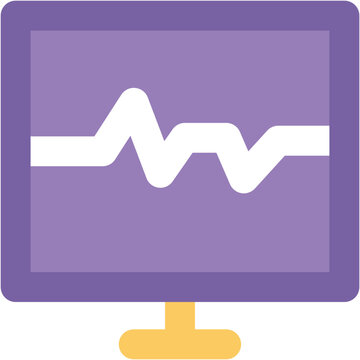 Heart rate monitor, icon of cardiology 