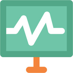 Ecg monitor, icon of electrocardiogram 