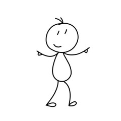 Hand drawn stickman set Vector illustration.