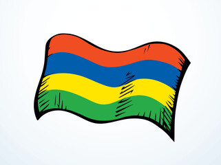 Flag of Mauritius. Vector drawing icon
