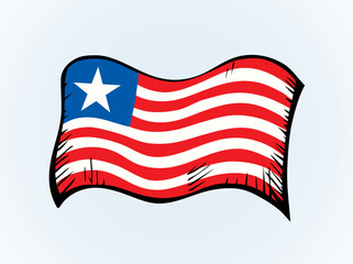 Flag of Liberia. Vector drawing icon