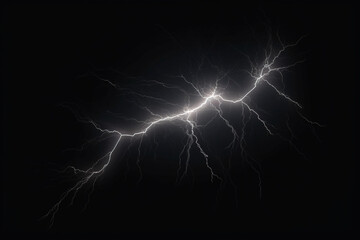 realistic lightning, Flash of thunder on a black background