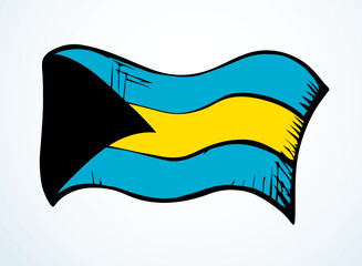 Flag of Bahamas. Vector drawing icon