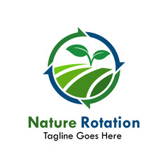 Nature rotation design logo template illustration