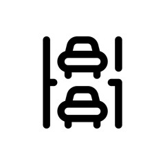 icon of two parked cars with black color