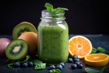 immune-boosting smoothie made with fruits, vegetables, and superfoods, created with generative ai