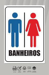 sign for men's and women's restrooms in brazilian portuguese