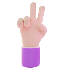 hand gesture 3d render.suitable social media or app and other