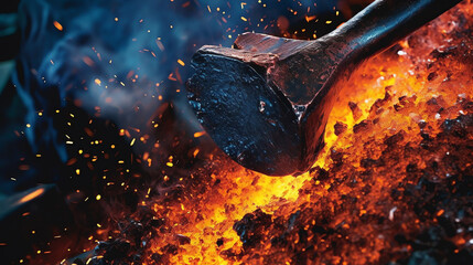 The art of blacksmithing background wallpaper. generative AI