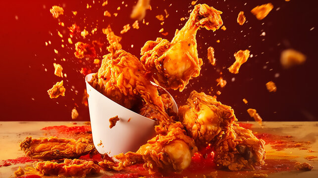 Commercial shot of KFC chicken,Generative AI
