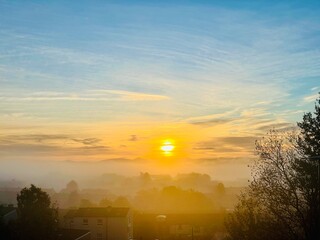 sunset in the mountains