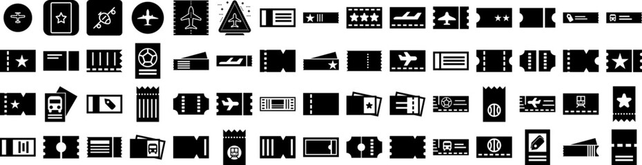 Set Of Airplane Icons Isolated Silhouette Solid Icon With Transport, Plane, Flight, Airplane, Fly, Travel, Aircraft Infographic Simple Vector Illustration Logo