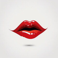Open Mouth with redcolor paint flow Lips
