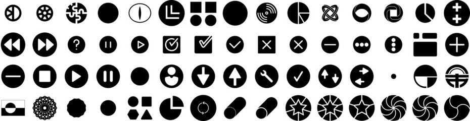 Set Of Circle Icons Isolated Silhouette Solid Icon With Design, Set, Vector, Round, Abstract, Circle, Background Infographic Simple Vector Illustration Logo