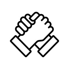 Partnership outline icon for marketing, co-creation, joint venture, alliance, collaboration, synergy logo