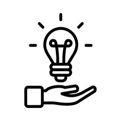 Idea outline icon for marketing, innovation, creativity, brainstorming, concept, insight logo