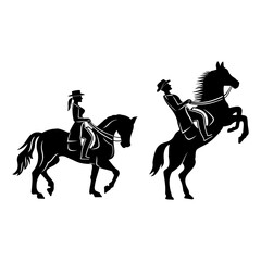 horse and rider vector
