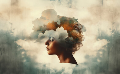 Girl Under the Clouds: An Illustration of Depression