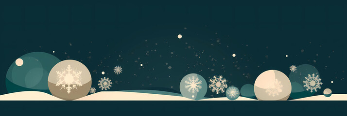 a abstract snow scene and colorful snowflakes