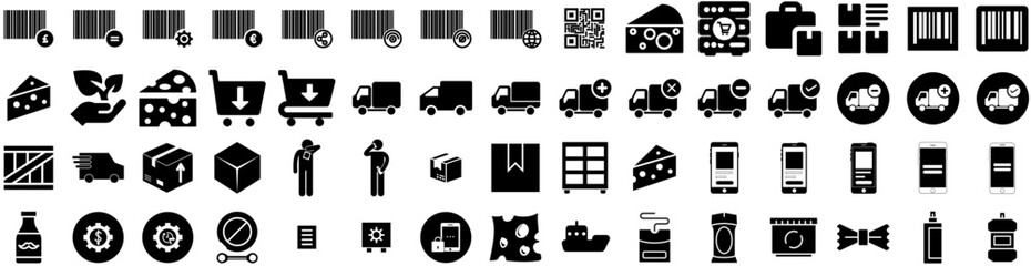 Set Of Product Icons Isolated Silhouette Solid Icon With Product, 3D, Stand, Background, Abstract, Podium, Display Infographic Simple Vector Illustration Logo