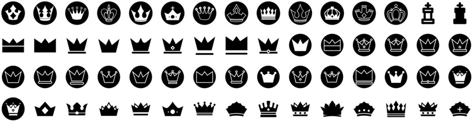 Set Of Queen Icons Isolated Silhouette Solid Icon With Majesty, British, Monarch, Anniversary, Vector, Celebration, Queen Infographic Simple Vector Illustration Logo