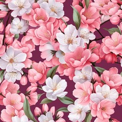 cherry blossom floral pattern, Generative AI