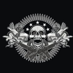 Gothic sign with skull, grunge vintage design t shirts