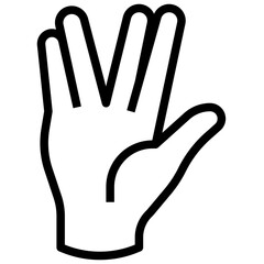 Vulcan line icon,linear,outline,graphic,illustration