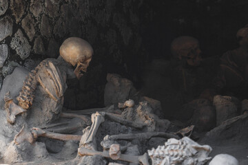Skulls under the city of Herculaneum
