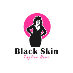 Obraz na płótnie Canvas black woman vector illustration logo