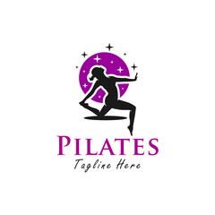 Obraz premium pilates vector illustration logo design