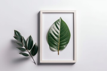 minimalist photo frame, with a beautiful and simple photo of nature, created with generative ai