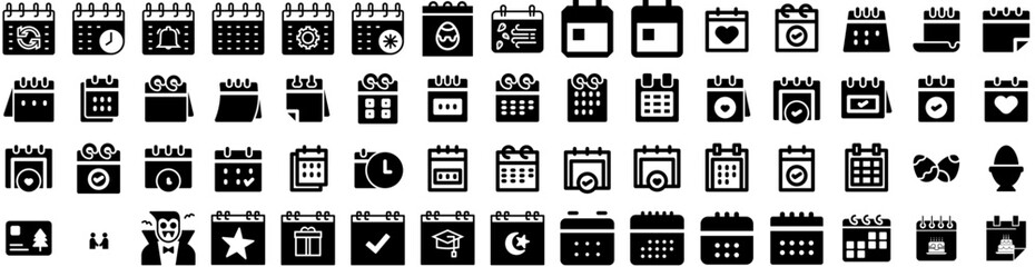 Set Of Event Icons Isolated Silhouette Solid Icon With Seminar, People, Conference, Business, Event, Meeting, Background Infographic Simple Vector Illustration Logo