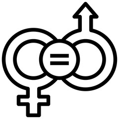 gender equality filled outline icon,linear,outline,graphic,illustration