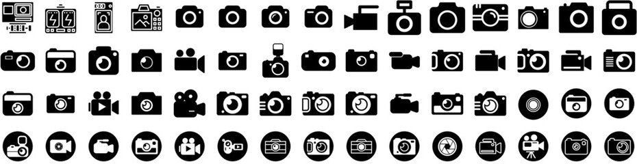 Set Of Photo Icons Isolated Silhouette Solid Icon With Photo, Blank, Picture, Design, Background, Frame, Paper Infographic Simple Vector Illustration Logo