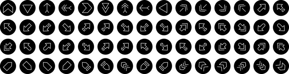 Set Of Direction Icons Isolated Silhouette Solid Icon With Background, Vector, Illustration, Direction, Arrow, Symbol, Sign Infographic Simple Vector Illustration Logo