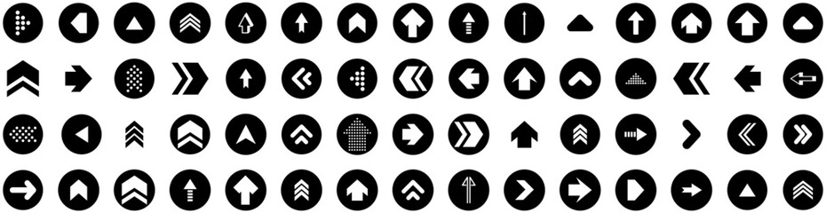 Set Of Arrows Icons Isolated Silhouette Solid Icon With Vector, Arrow, Design, Set, Sign, Collection, Symbol Infographic Simple Vector Illustration Logo