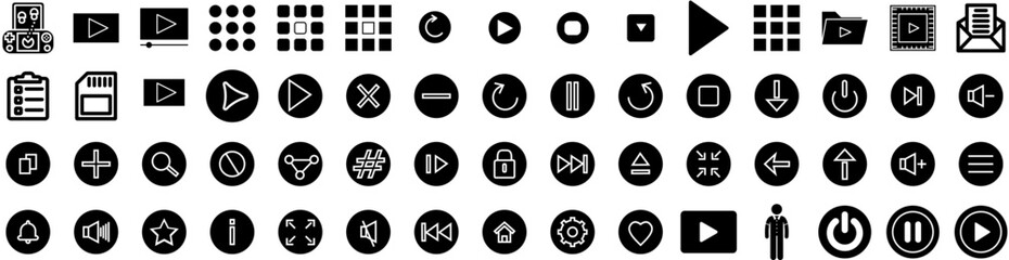 Set Of Button Icons Isolated Silhouette Solid Icon With Icon, Vector, Modern, Web, Illustration, Button, Design Infographic Simple Vector Illustration Logo